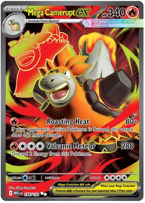 MEGA CAMERUPT EX 156/132 MEGA EVOLUTIONS POKEMON (ULTRA RARE FULL ART, NM)
