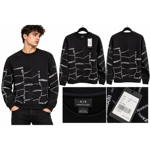 Armani Exchange A|X Men’s Black Logo Sweatshirt – Size M – NWT - product listing photo