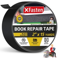 Book Binding Repair Tape, Black, 2-Inch by 15-Yard, Cloth Library Book Hingin...