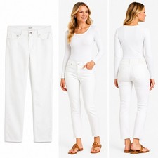 J Brand Jeans Womens 27 White Slim Straight Leg Mid Rise Stretch Denim Pants