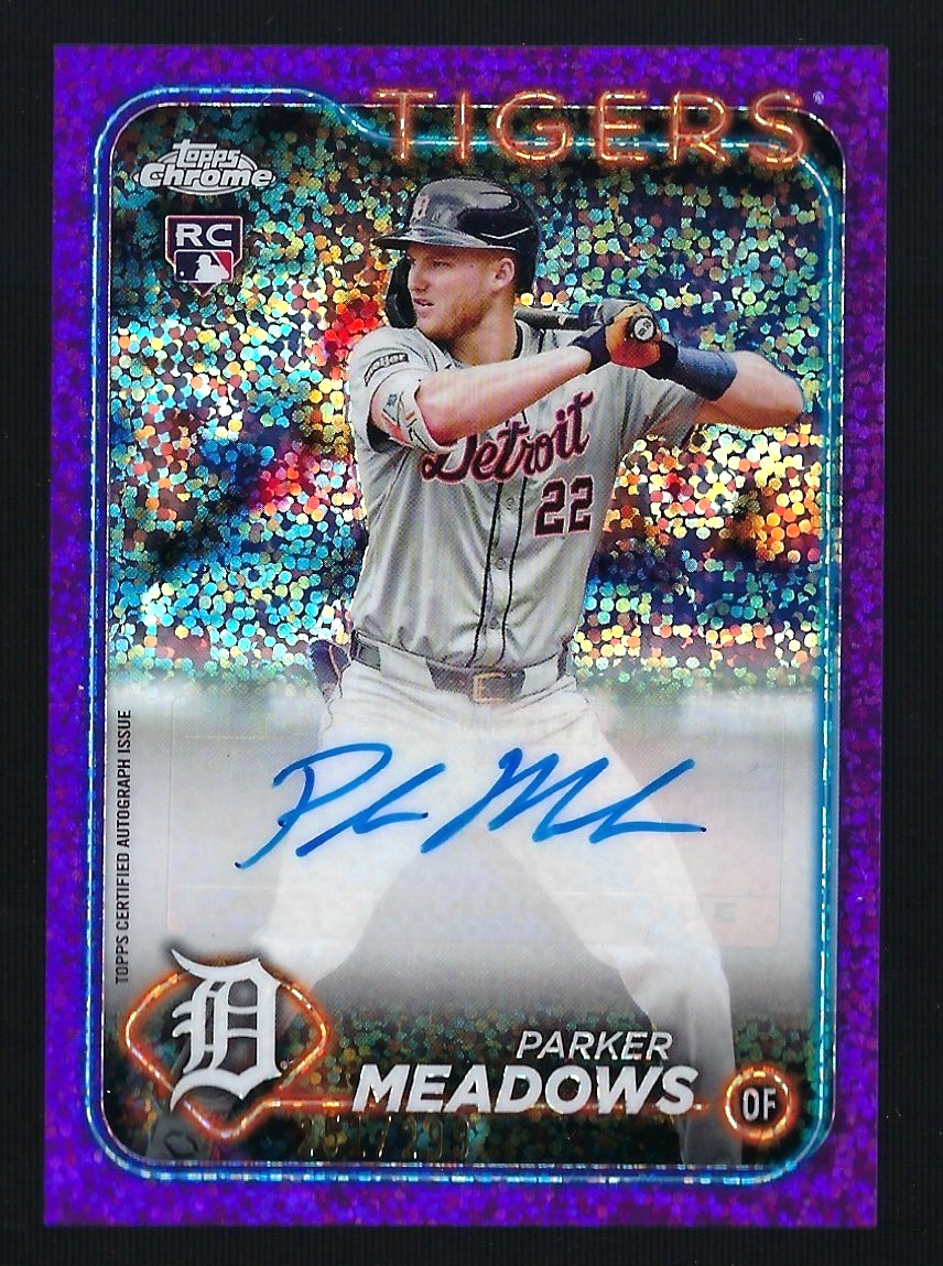 Parker MEADOWS 2024 Topps Chrome AUTO #RA-PM Purple Speckle #'d 251/299 RC Tiger