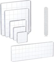 Acryl Stempelblock Set FüR Scrapbooking, PräZise Gitterlinien, Langlebig