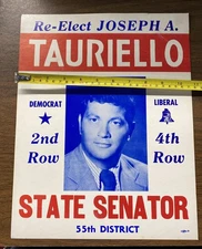 RARE 1970's Political Sign Buffalo NY Joseph A. Tauriello New York State Senator