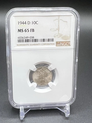1944-D  SILVER Mercury Dime —  NGC  MS65FB  Certified Collector Coin