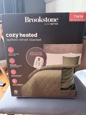 Brookstone Sleep Better Heated Quilted Velvet...