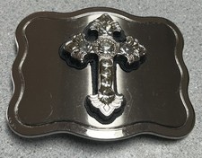 RHINESTONE CROSS BELT BUCKLE VINTAGE RARE BLING BLING CHRISTIAN JESUS IS LORD