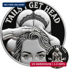 Funny Heads and Tails Coin Lucky Token Double Side Challenge Coin Funny Prank Gi