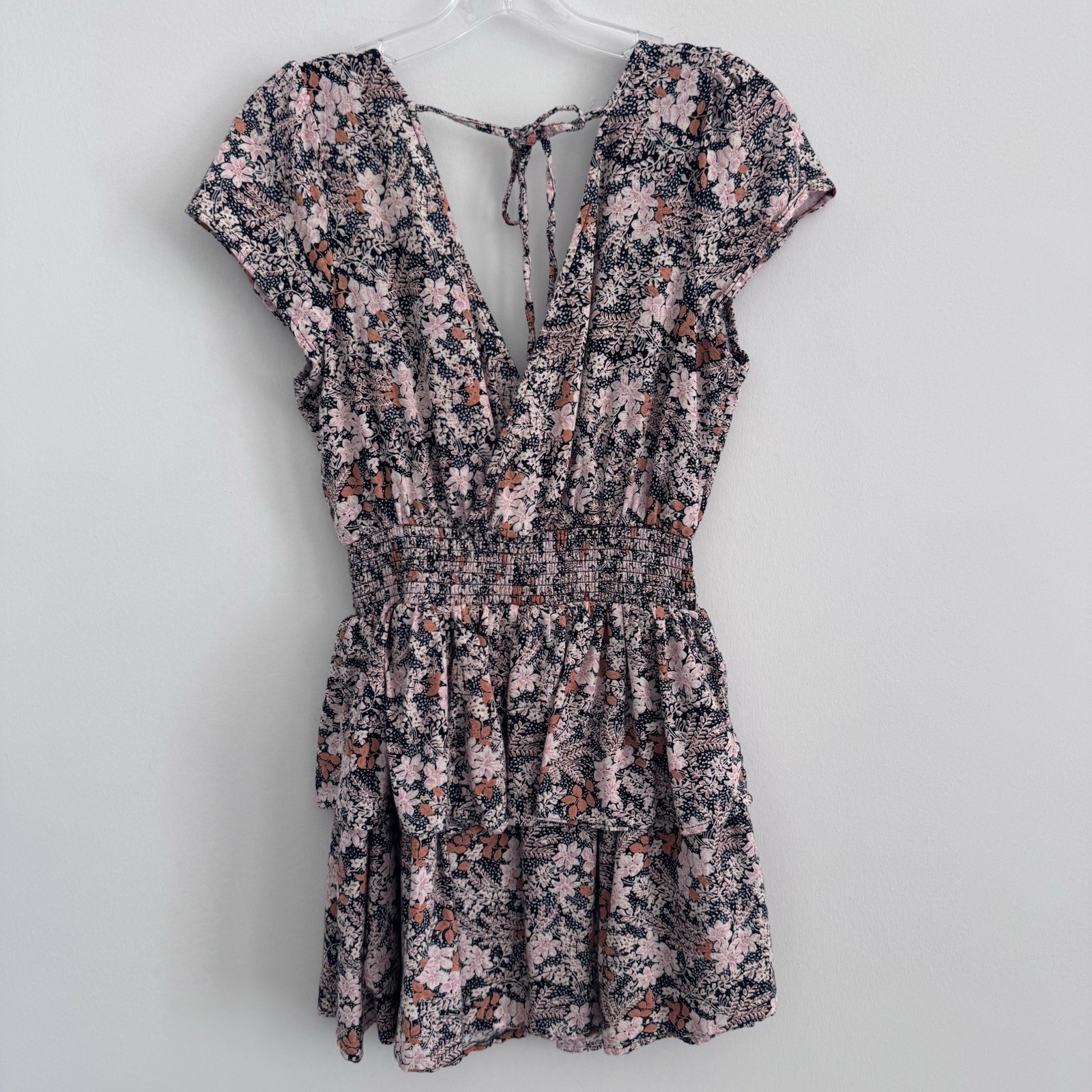 XS American Eagle Outfitters Women’s Floral Print Tiered Ruffle Mini Dress Boho