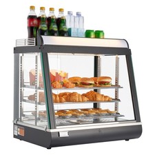 VEVOR 3-Tier Commercial Food Warmer Display Pizza Cabinet 75L with LED Light