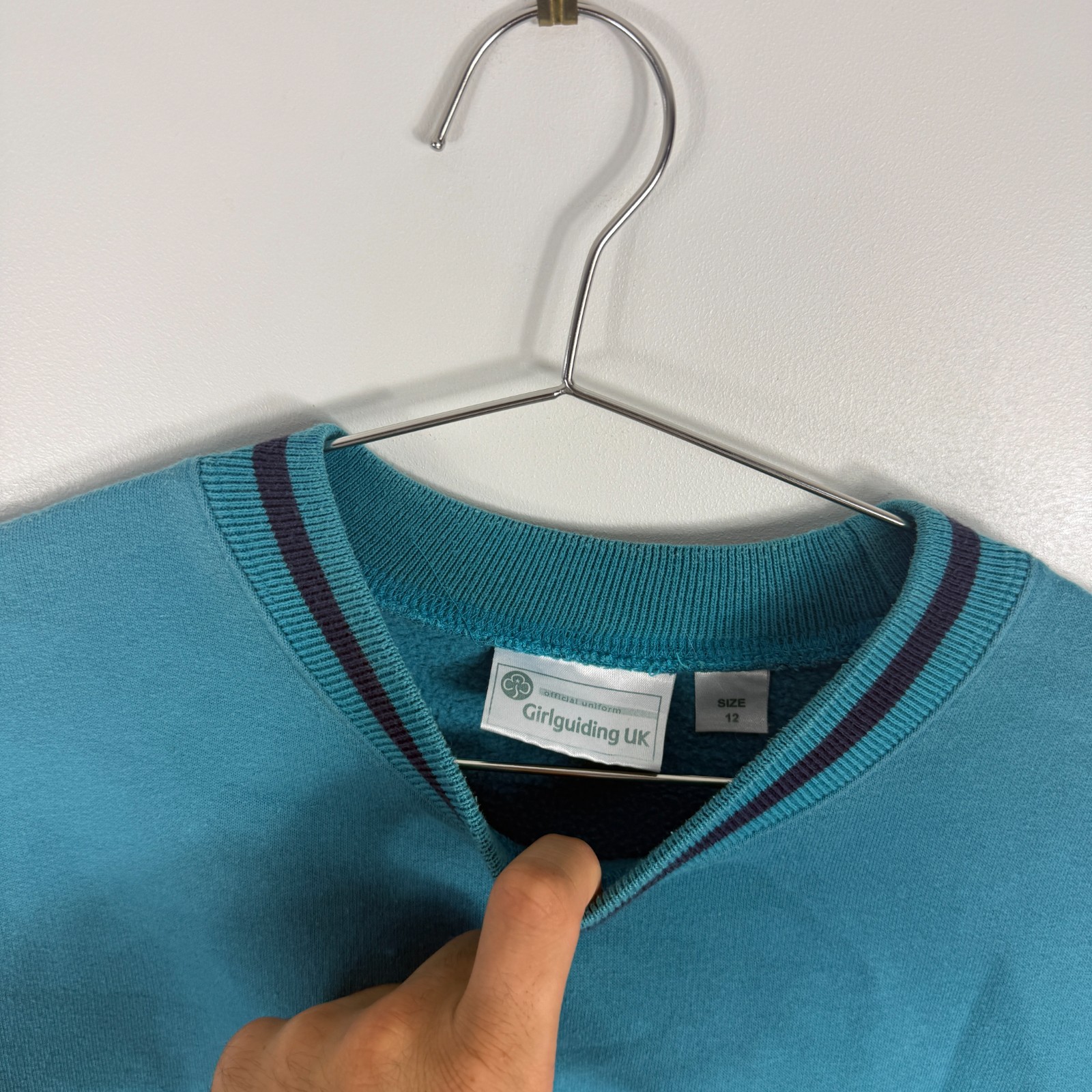 Women's VTG Girlguiding UK 2000's Y2K Teal Embroidered Size 12 Sweatshirt image 3