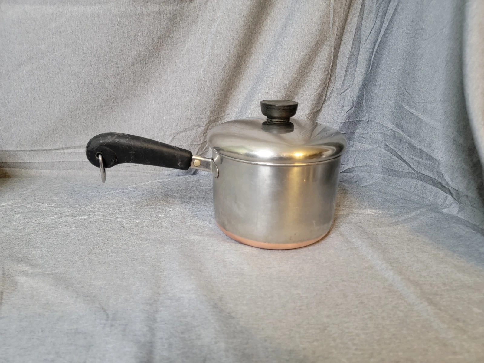 Vtg REVERE Ware 2 Qt Pot Sauce Pan Copper Bottom With Lid