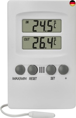 TFA Dostmann Digitales Innen-Außen-Thermometer, 30.1024, mit wasserdichter 