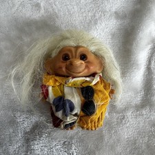 Vintage Thomas Dam Troll Doll 1960s W/White Hair, Rare 3”