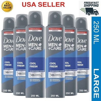 Dove Men+Care ''Cool Fresh'' Spray Deodorant w/48-Hour Protection - 250ml Large 6P