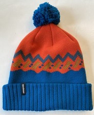 Patagonia Powder Town Beanie Lofoten Geo Knit Paintbrush Red Orange Turquoise
