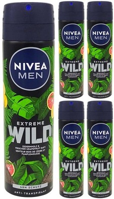 Nivea Men Extreme Wild  Deo-Spray Zedernholz Grapefruit 48h-Schutz 5x150ml