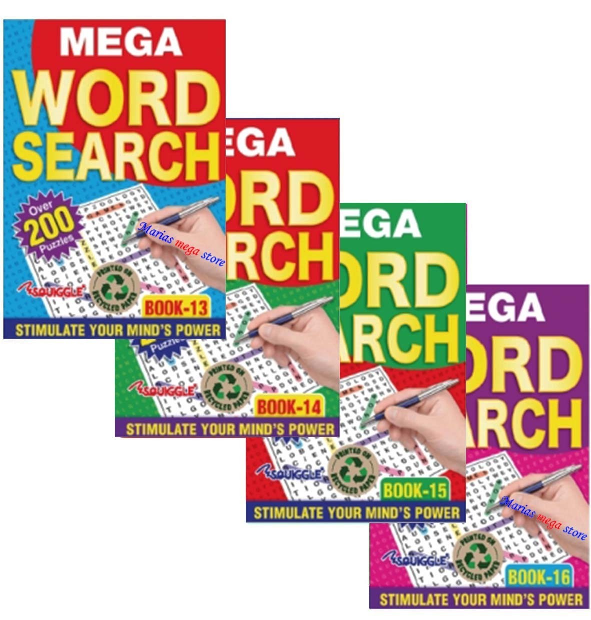 Set Of 4 x Wordsearch Word Search Puzzle Book Travel Books 804 Puzzles