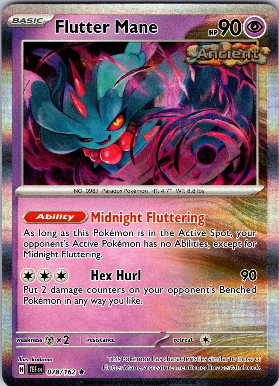 Flutter Mane 078/162 Rare Temporal Forces Pokemon Reverse Holo Near Mint