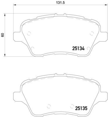 2X Brembo Bremsbelagsatz, Scheibenbremse P 24 151 FüR Ford-image