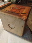 VINTAGE WOODEN CUBE CHILDS BANK — photo 5