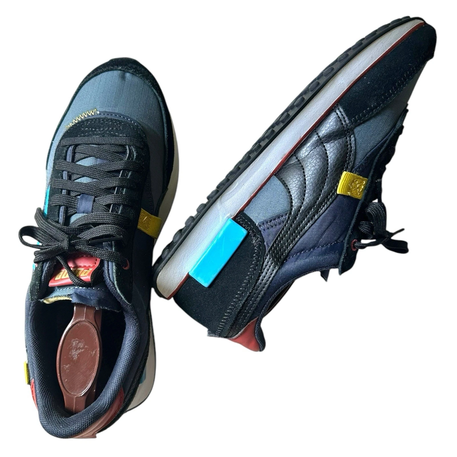 Scarpe sneakers multi uomo Puma Future Rider con lacci sostituiti taglia 9.5 383148 01