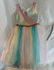NWT Size 8 Bonnie Jean Beautiful Girls Party Or Holiday Dress Blue Pink Yellow