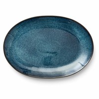 Bitz Servierplatte Oval 36X25 Cm Steinzeug Schwarz Dunkelblau Geschirr Teller