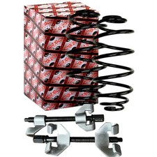 2x ASHIKA Fahrwerksfeder Vorne + Federspanner für OPEL CORSA D 1.0-1.4LPG