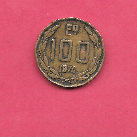 CHILE CHILEAN KM202 1974 VF-VERY FINE CIRCULATED OLD VINTAGE 10 ESCUDOS COIN