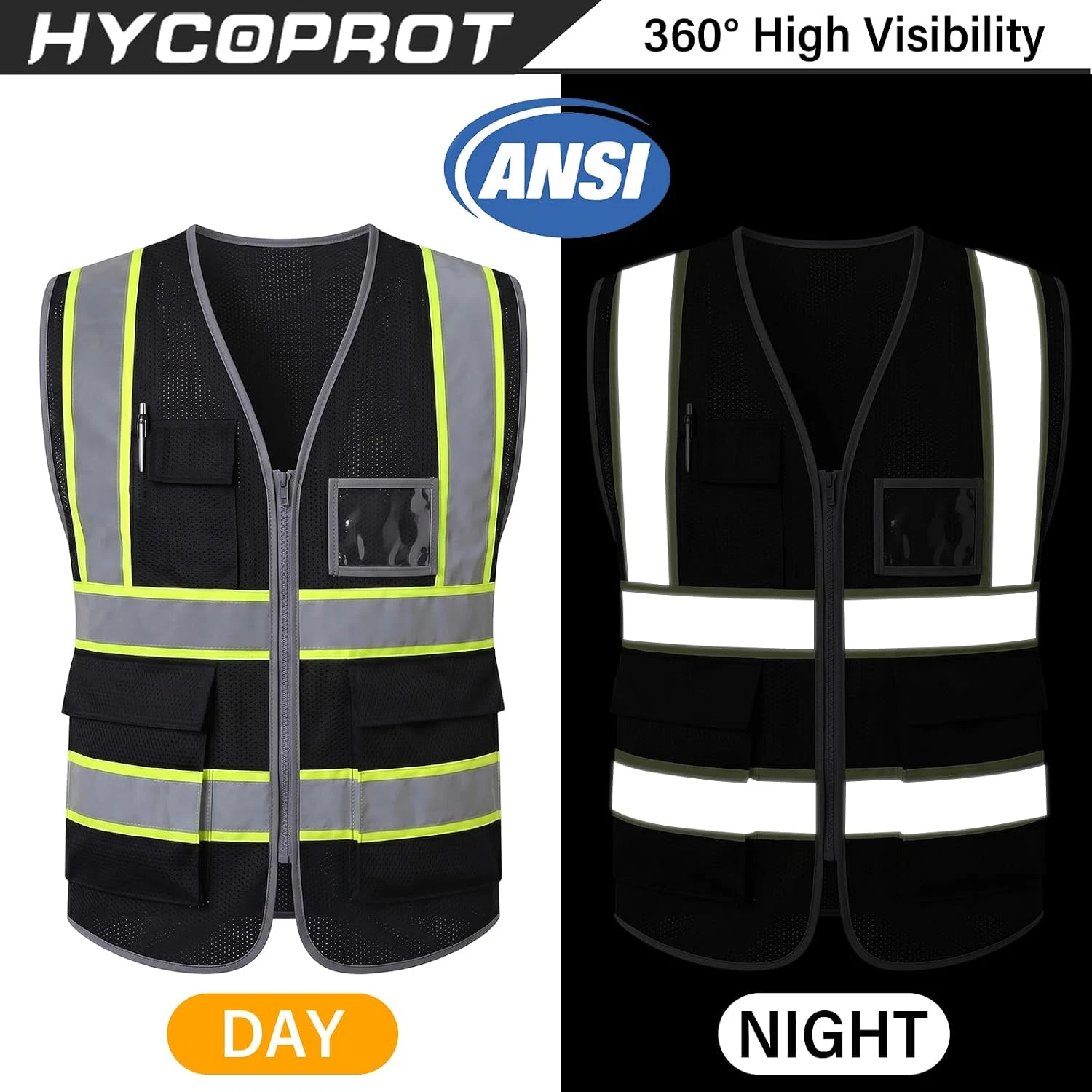 Hi Vis Reflective Safety Vest for Men Women High Visibility Work image 4