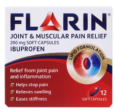 Flarin Joint & Muscular Pain Relief - 200mg - 12 Soft Capsules