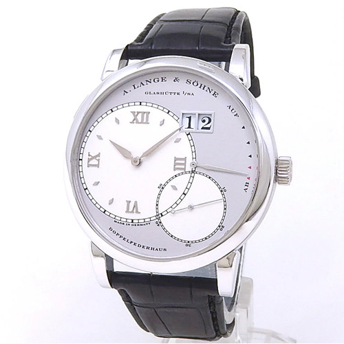 A.Lange & Sohne Grand Lange 1 Platinum Leather Manual Silver Men's Watch 115.025