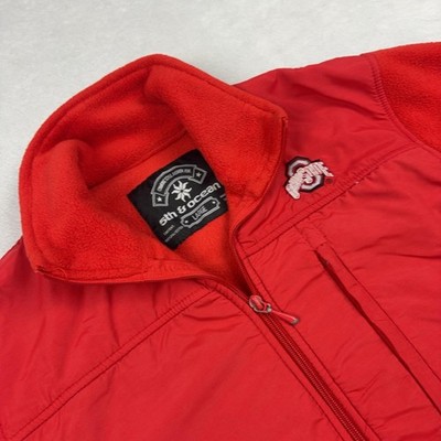 Ohio State Buckeyes Jacket Womens L Red 5th & Ocean NCAA Football Fleece