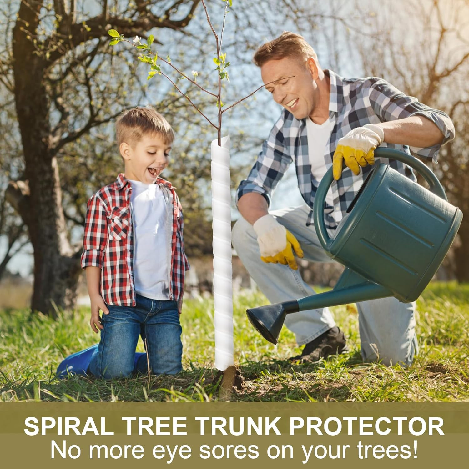 4 Pcs Tree Trunk Protectors Spiral Plastic Wrap Guards for Saplings