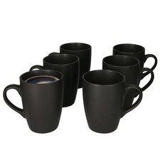 Lampart Nero 6tlg. Kaffeebecher Set I 250 ml I 6 Personen I Schwarz I mit Henkel
