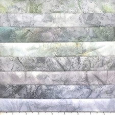 Lot of 8 Fat Quarters Grey Tone Handpaints Lunn Fabric FQ Pack 100 Cotton Green