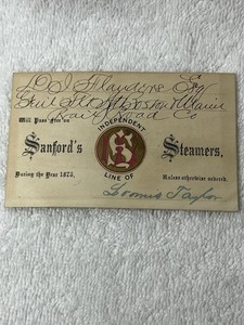 Sanford's Steamers Pass 1875 Independent Line Pre-Boston and Bangor Steamship Co