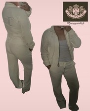 Juicy Couture Rhinestone Velour Tracksuit in Cream/White