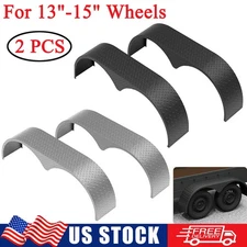 2 PCS Tandem Trailer Fenders Double Axle For 13"-15" Teardrop Enclosed Trailers