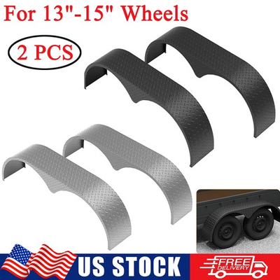#ad 2 PCS Tandem Trailer Fenders Double Axle For 13quot; 15quot; Teardrop Enclosed Trailers $179.99