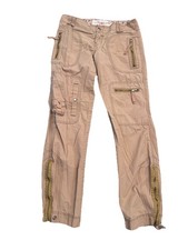 Vtg Abercrombie  Fitch Cargo Military Distressed Y2K Tan Pants Woman  s 4