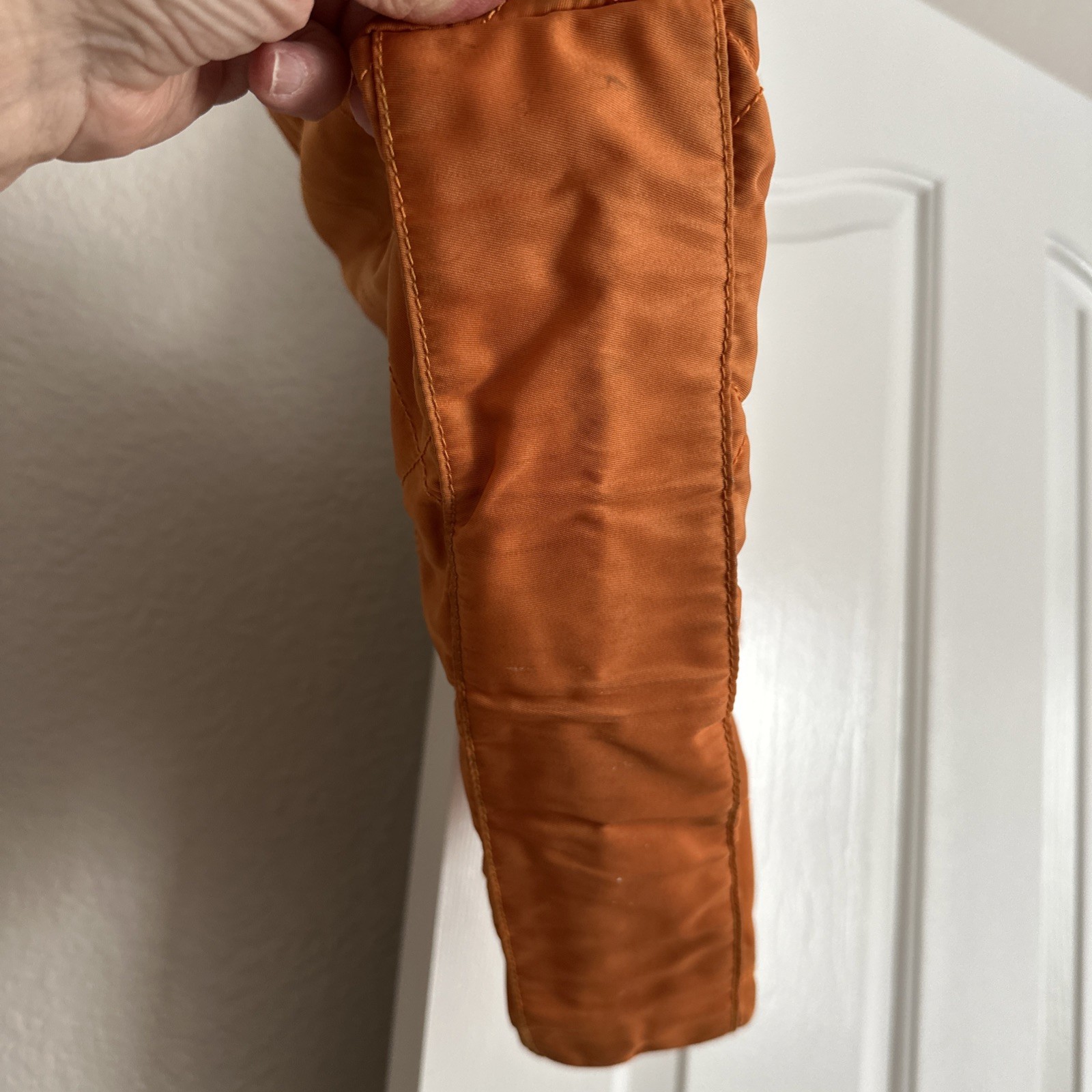 PRADA Chain Tote Shoulder Bag Vintage 1990s Orange Nylon Gold Hardware Italy thumbnail 8