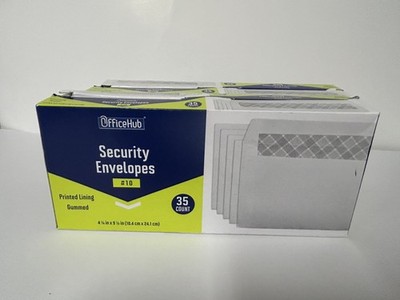 OfficeHub White #10 Security Envelopes 4 1/8 x 9 1/2 35 Count