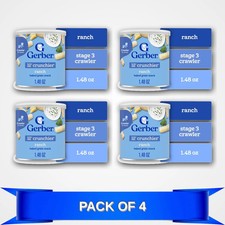Pack of 4 - Gerber Snacks for Baby Lil Crunchies Ranch Puffs Canister