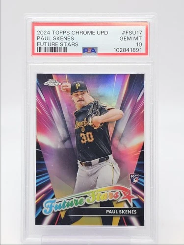 PAUL SKENES 2024 TOPPS CHROME FUTURE STARS ROOKIE PIRATES RC PSA 10 Q1725