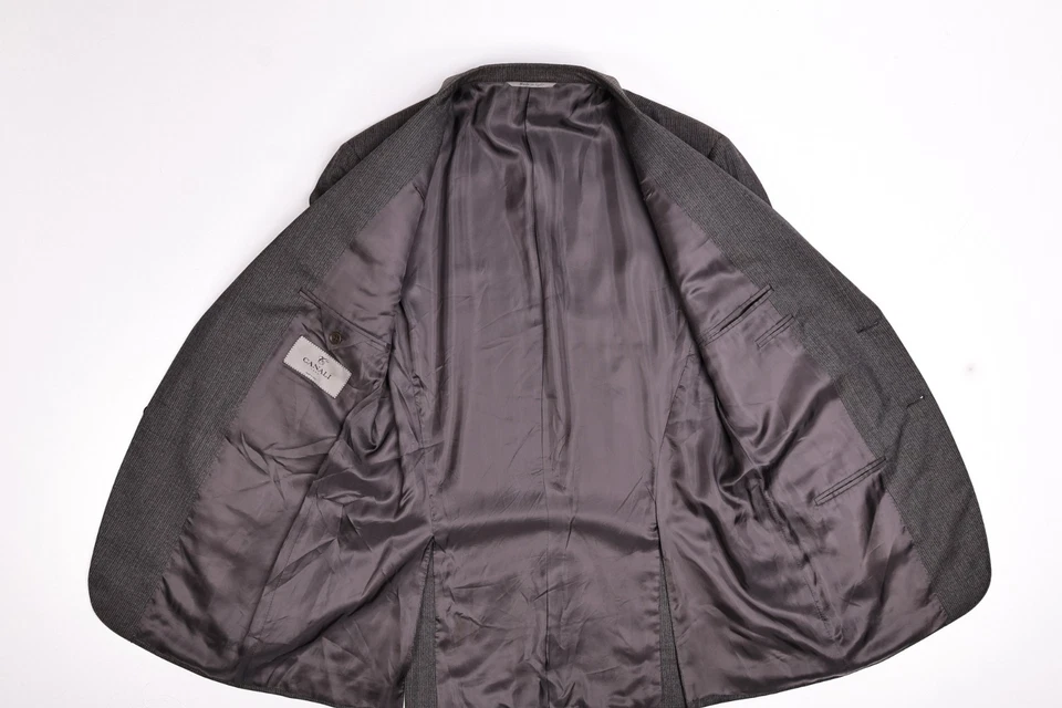 Canali 1934 Gray Stripe Herringbone Wool Suit 40 R Pants 32x30 - Image 4 of 4