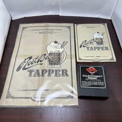 Vintage 1984 Colecovision & Adam Root Beer Tapper Game W/ Menu Book Untested #ML