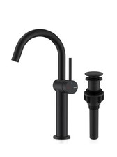 KENES Matte Black Vessel Sink Faucet Single Handle, Tall Bathroom Faucet