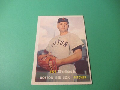 1957 TOPPS IKE DELOCK #63 BOSTON RED SOX HIGHER GRADE NO CREASES 