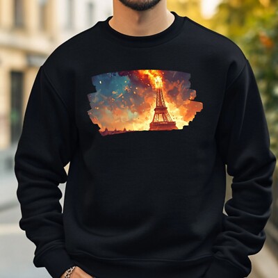 Eiffel Tower On Fire Sweatshirt Cosy And Perfect For Any Occasion Sbis4XL